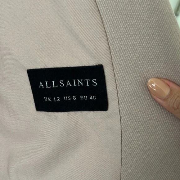 All Saints Aleida Blazer Dusty Rose Nude US 8 - Picture 3 of 4
